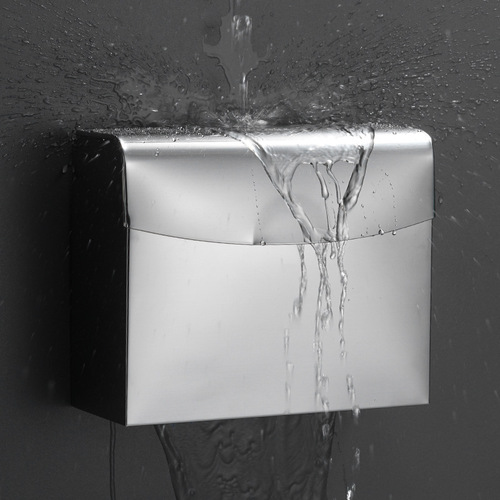 Stainless steel toilet paper box hotel bathroom public toilet tissue box punch-free wall waterproof straw paper toilet paper box