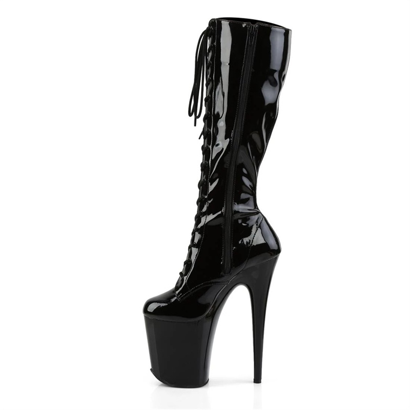 26cm odiar el cielo zapatos de tacones altos de mujeres impermeables tabla de baile de tubo de acero botas de tacones altos super finas super emoción negro