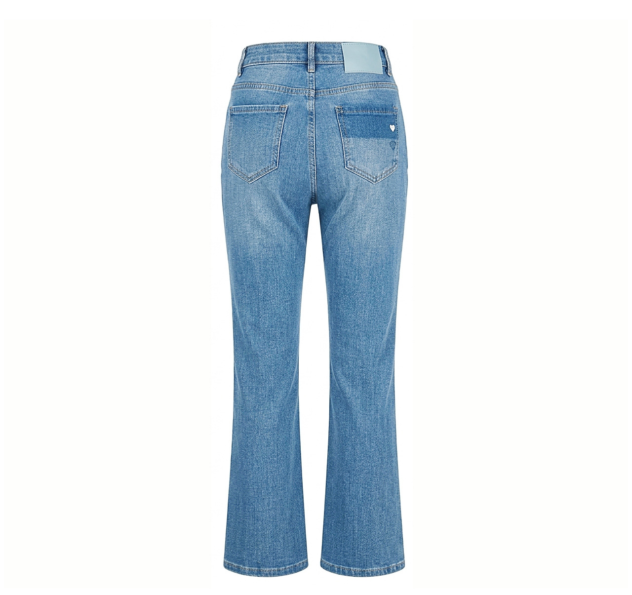 Quần jean nữ ống loe 9 phân, chất vải thun tứ chiều co giãn, nâng mông, phong cách retro — xanh lam chi tiết 26