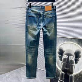 2025经典款男士春夏季水洗磨毛牛仔裤英伦百搭弹力修身直筒长裤