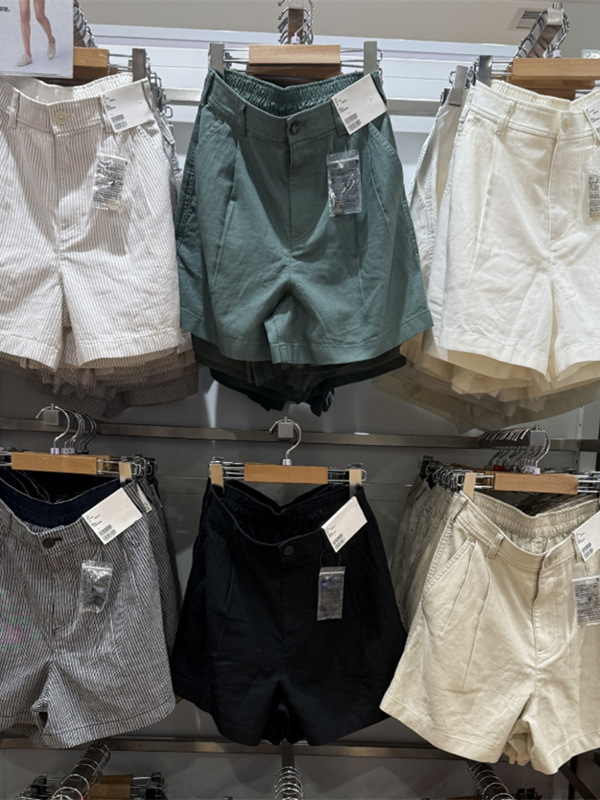 Japanese Women's Linen Cotton Shorts Casual Pants Solid Color Versatile Slimming Straight Pants 25 Spring Summer New Y473696