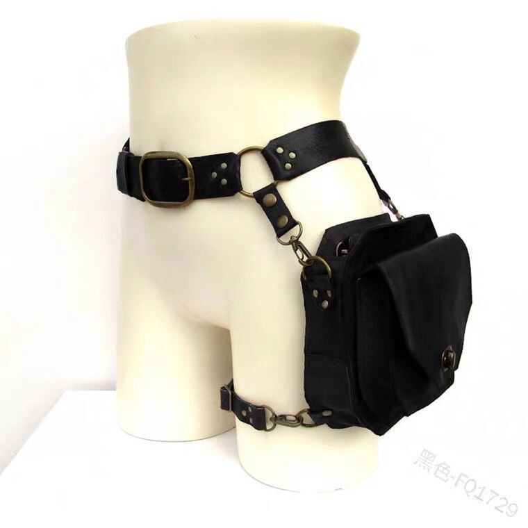 Vintage-style PU small square bag for women, crossbody bag, waist bag, biker-style side bag, medieval knight personalized accessory Vintage-style PU small square bag for women, crossbody bag, waist bag, biker-style side bag, medieval knight personalized accessory