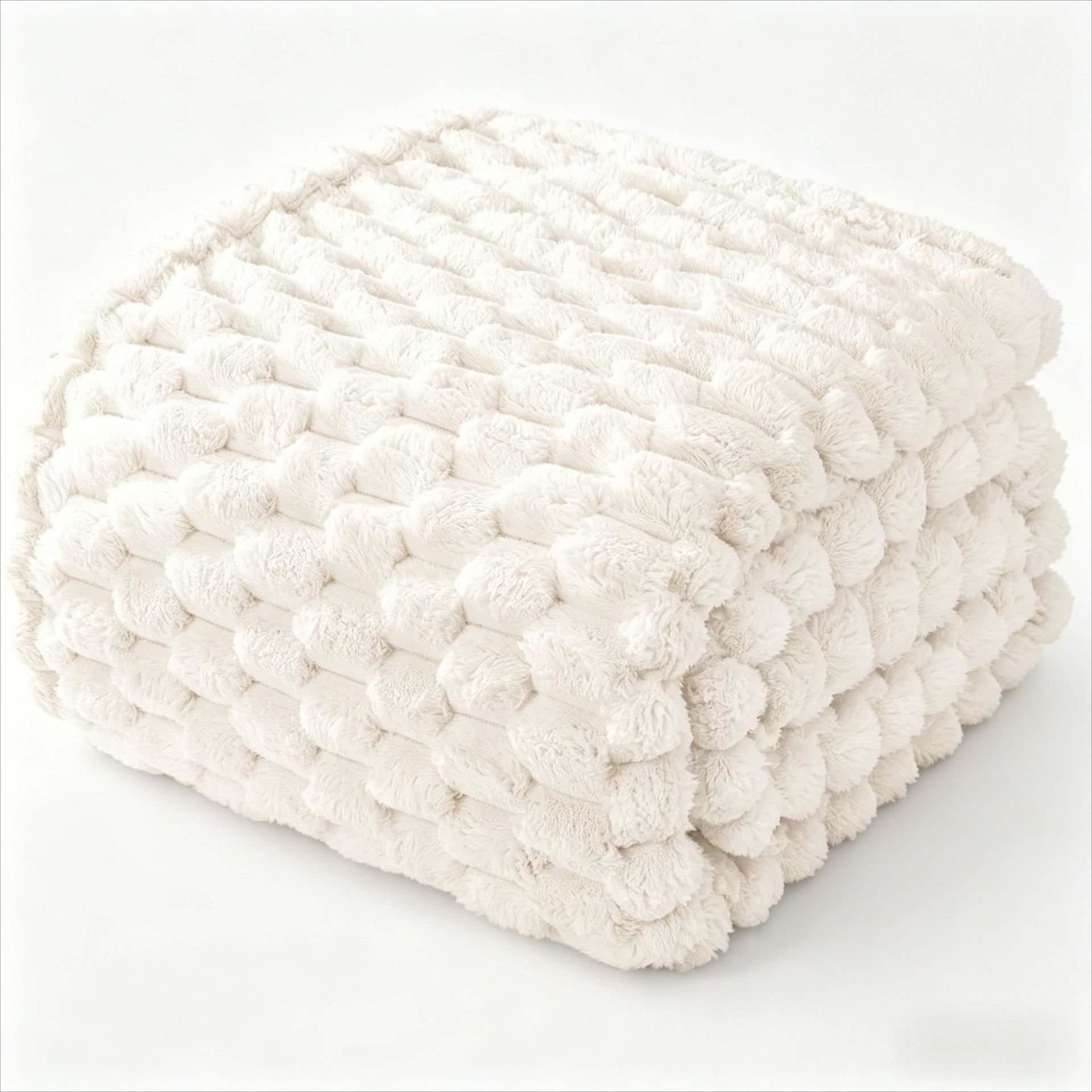Manta Tejida Térmica para Siesta Jacquard 3D de Poliéster y Franela para Oficina y Dormitorio