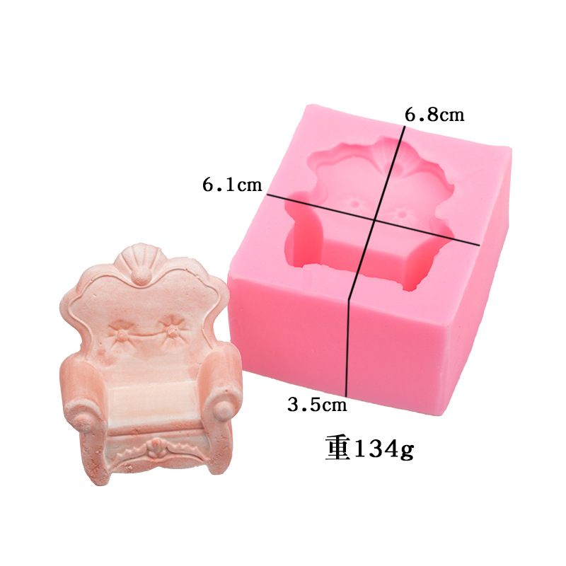 Estilo Europeo sofá silla piano forma fondant silicona molde coche aromaterapia yeso DIY arcilla chocolate epoxi