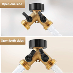 Cross-border best-selling American-style garden double-port ball valve Y-type one-in-two-out splitter connecting water pipe brass ball valve