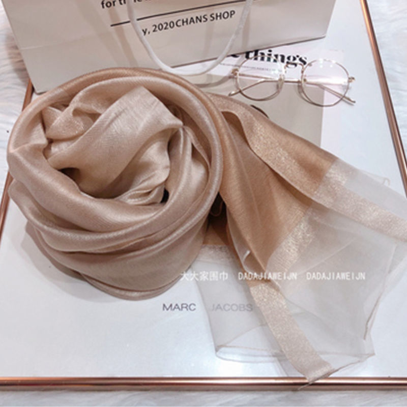 Silk thin demi-season fashionable universal scarf