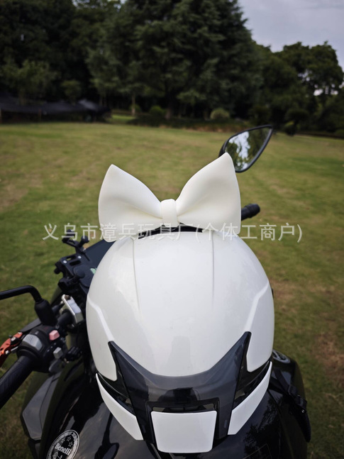 Motorcycle Helmet Bow Decoration Ornaments Modified Car Stickers Accessories Electric Vehicle Motorcycle Tail Three-Dimensional Doll