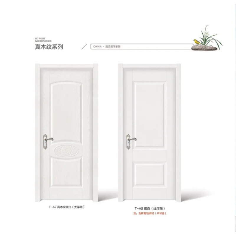 Puerta de madera dormitorio sala de fábrica puerta al por mayor moderna simple ligera de lujo doméstica sin pintura multicolor puerta de madera sólida image 6