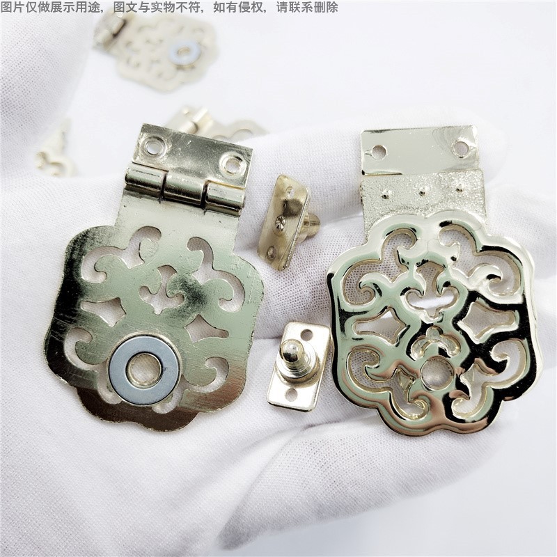 礼盒包装搭扣优质箱扣 合金仿古锁扣茶叶盒磁铁暗扣木制