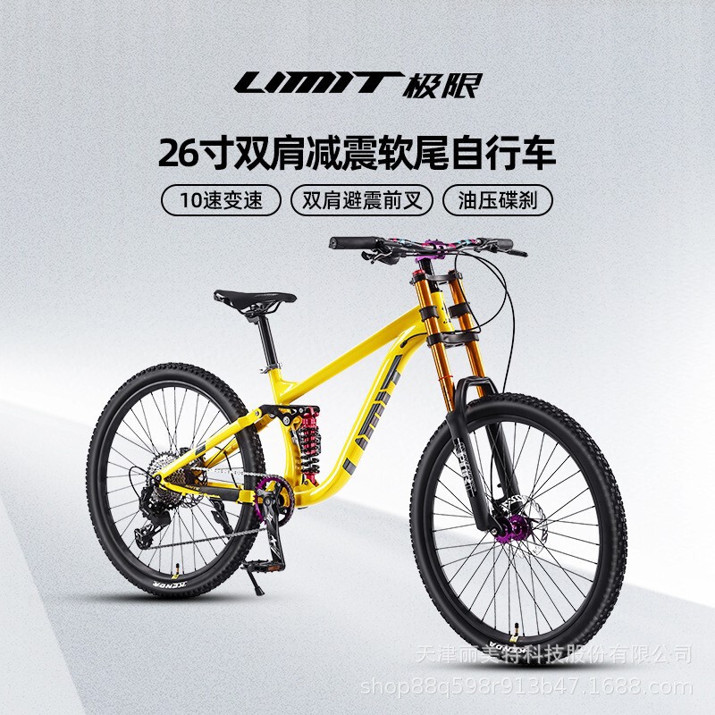 Cross-border direct delivery LIMIT 26inch Aluminum Alloy Shock Absorbing 10-Speed Mountain Bike with Oil Brakes and Soft Tail Cross-border direct delivery LIMIT 26inch Aluminum Alloy Shock Absorbing 10-Speed Mountain Bike with Oil Brakes and Soft Tail