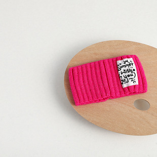 Brand Authorized Factory Korean Label Wide-Brimmed Elastic Knitted Headband Kidsren's Versatile Sports Wool Headband
