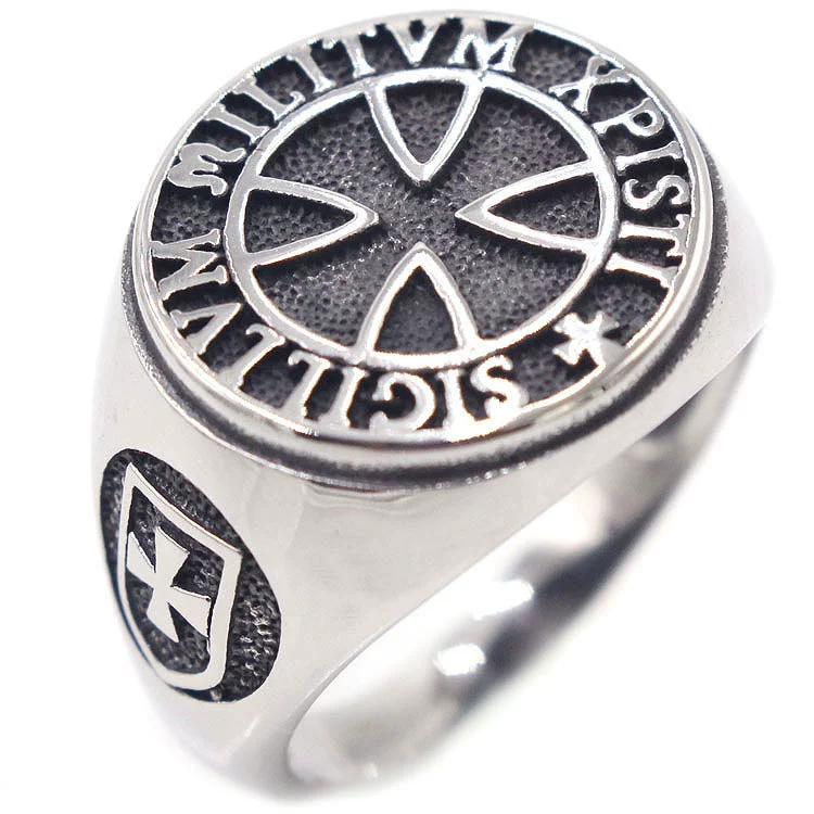 Retro ring stainless steel, European style, wholesale, English