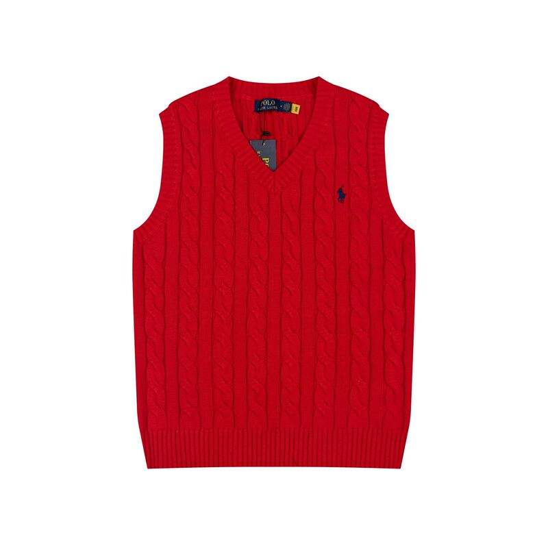 Can Be Scanned for Code~Rl Ralph Lauren Knitwear Vest Polo V-Neck Vest Cable Knit Sweater Women's Top Layering Piece