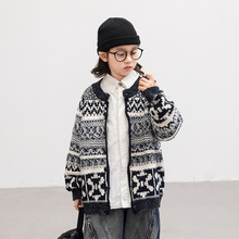 男童开衫毛衣秋款2025新款儿童秋季休闲时髦衫外套中大男孩秋装潮