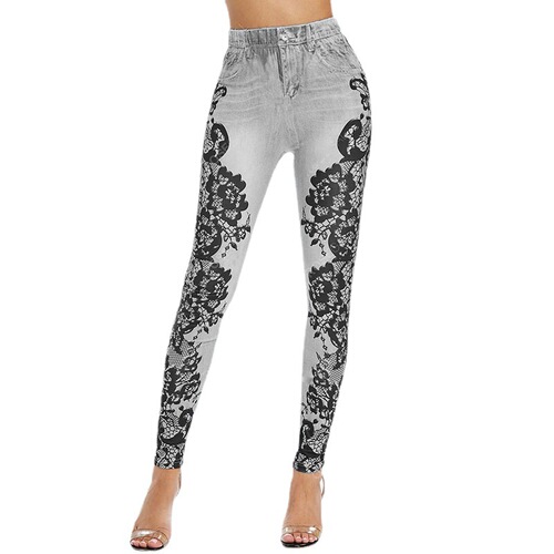 New European and American Style Women's Printed Trousers – Casual Sports Yoga Pants CM2525
