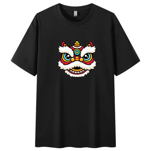 National trend, all-match design, men's short-sleeved fashion, ins casual shirt, men's loose couple's T-shirt, short-sleeved shirt, summer