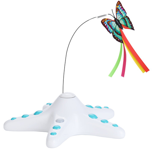 Funny cat toy self-happy starfish butterfly spin cat toy intelligent induction bite-resistant cat teaser cat toy interactive