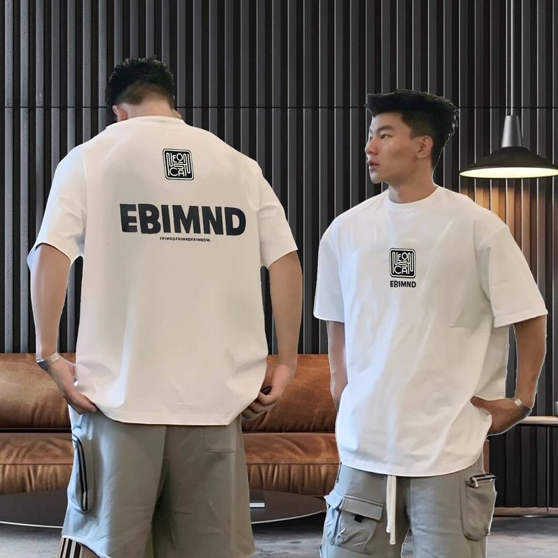 Trendy Cool Style Heavyweight 2026 Summer New Pure Cotton Short-Sleeve T-Shirt for Men, Trendy Brand Loose Fit Oversized Half-Sleeve Top Trendy Cool Style Heavyweight 2026 Summer New Pure Cotton Short-Sleeve T-Shirt for Men, Trendy Brand Loose Fit Oversized Half-Sleeve Top