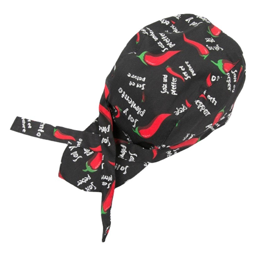 Chef Hat Men's and Women's Work Hat Forward Hat Cap Baseball Cap Pirate Hat Baotou Ribbon Turban Fast Food Kitchen