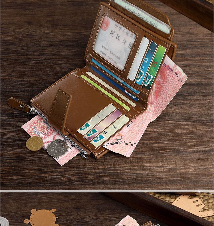 Men's Solid Color Pu Leather Buckle Wallets display picture 1