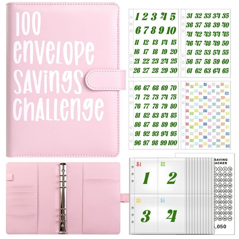 100EnvelopeChallenge перекидная книга 100 дней, чтобы сэкономить деньги