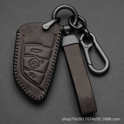 key buckle, Static Rod/Key Bag - bmw-d-blade-3-key-brown-high-grade-leather