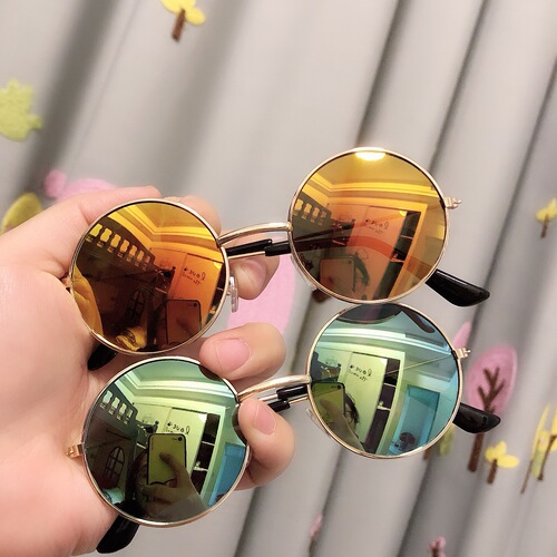 5833 Children's Cute Round Frame Sunglasses Metal Fruit Colorful Sunglasses Baby Glasses Personalized Kids Sun Trend