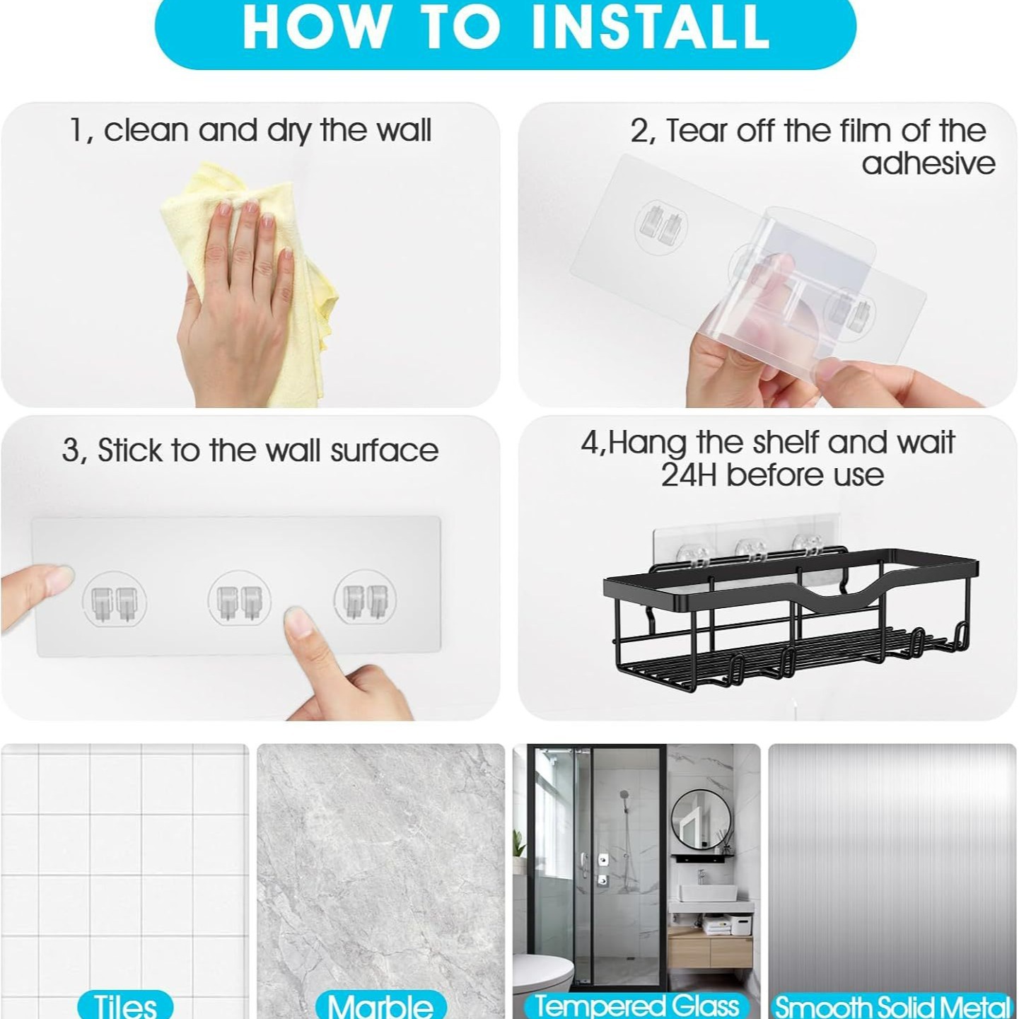 Amazon hierro baño rack ponche-libre aseo jabón rack Gel de ducha rack de almacenamiento rack de baño