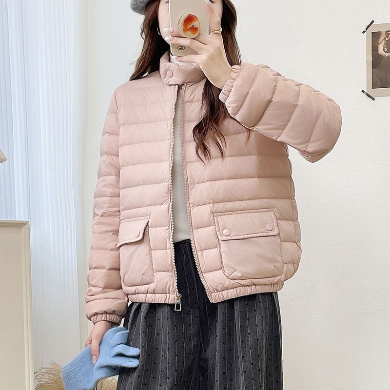 秋冬2025年新款轻薄羽绒服女立领短款显瘦小个子90白鸭绒保暖外套|undefined