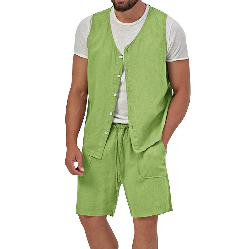 Men's Solid Color Shorts Sets Men's Clothing display picture 4