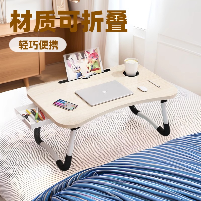 Escritorio de cama plegable mesa de computadora dormitorio dormitorio dormitorio estudio casero pequeña mesa de madera sólida