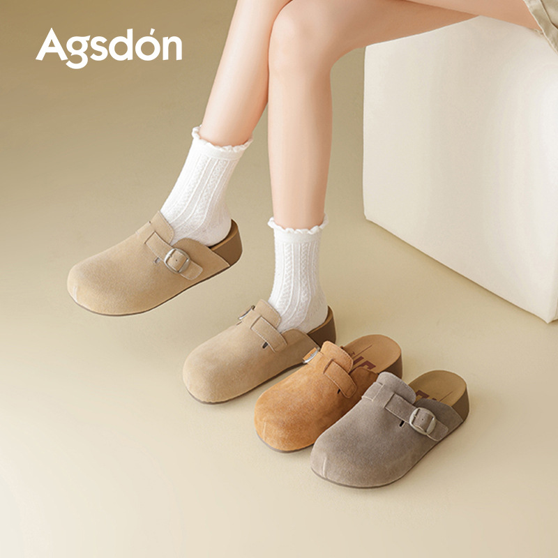 2026 nuevo estilo de primavera para mujeres con un pedazo de zapato con cabeza de bolsillo medio zapatillas casuales