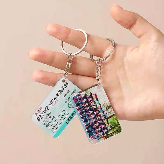 Customized Graduation Season Acrylic Elementary School, Middle School, High School, University Ticket Keychain DIY Pendant Graduation Season Souvenir