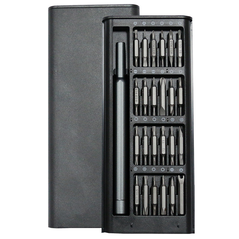 Juego de destornillador 48 en uno, bolígrafo de aluminio, cabezal de lote bidireccional cruzado de una palabra multifuncional, destornillador de reparación de precisión magnética fuerte