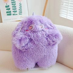 Soft Plush Toy Small Monster Character Cartoon Big-Eyed Monster Long-Haired Plush Doll Xiaohongshu Style Plush Toy Pillow Dropshipping