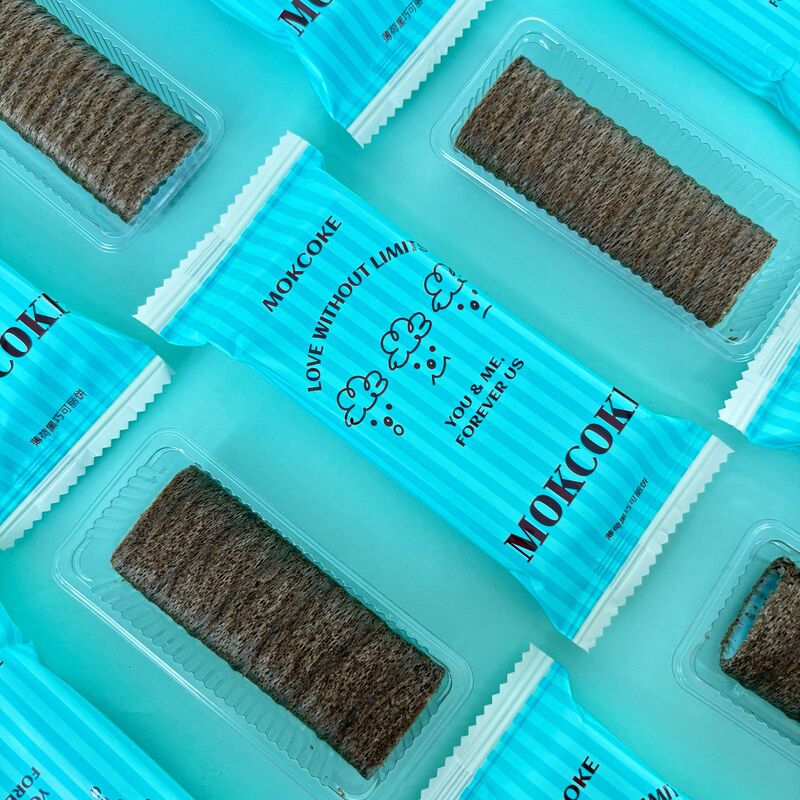 Mokcoke Mint-Flavored Liquid Center Egg Crisp Biscuits, Popular Wedding Candy and Cake, Individually Packaged Snacks, Tea Treats