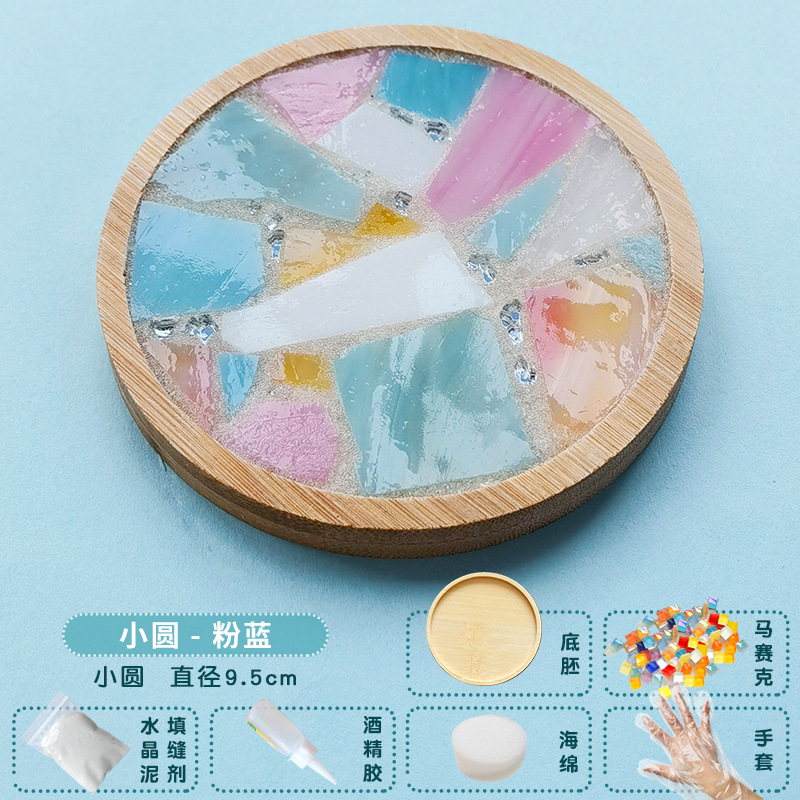 Nuevo producto bricolaje hecho a mano posavasos paquete de material mosaico padre-hijo creativo jardín de infantes pequeño regalo al por mayor juguetes educativos