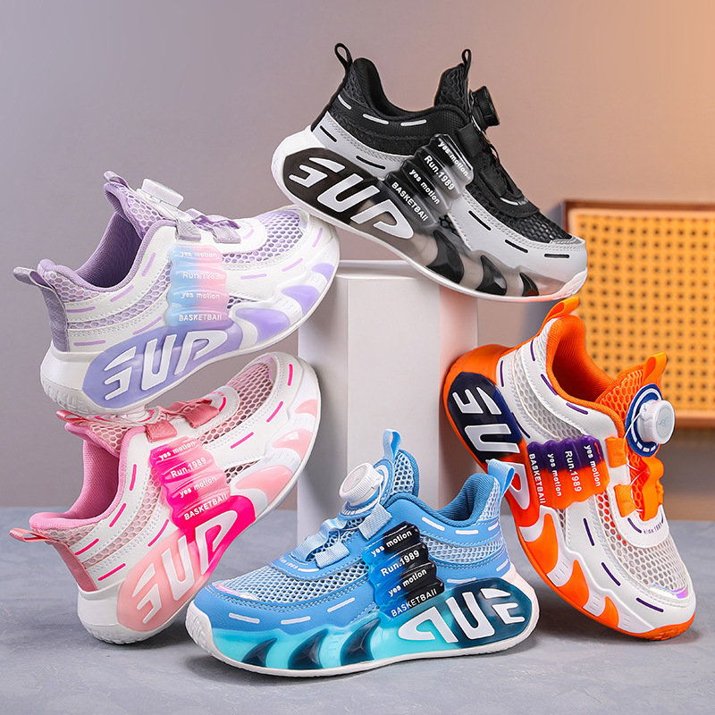 Calzado deportivo para niños, malla de verano, transpirable 2025 nuevos zapatos de red para niños, zapatos para correr de suela suave antideslizantes para niños grandes