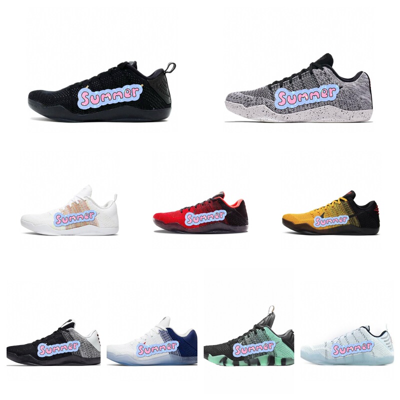 Putian High Version Men's Shoes Kobe 11Th Generation Black Gold Low-Cut Woven Men's Practical Basketball Shoes Kobe11Low