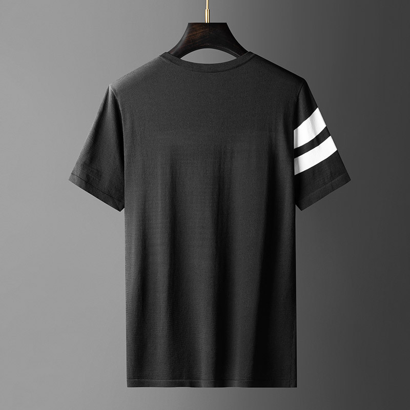 2021 Summer New Short T-shirt Fashionable Casual Trendy Knitted Shirt Short-sleeved Round Neck Simple Comfortable Short-sleeved T-shirt for Men