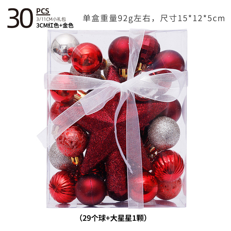 3cm rojo + oro (29 bolas + 1 estrella grande)