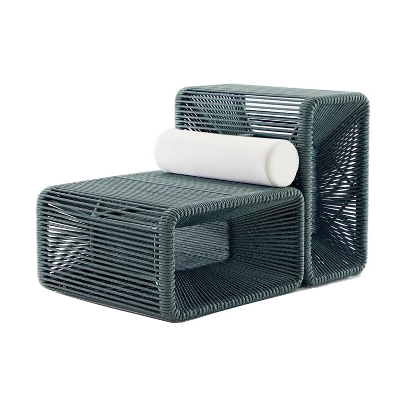 Outdoor Combination Rattan Chair Sofa Single Chair Hotel Courtyard Villa Model Room Terrace Balcony Homestay Rattan Table and Chair