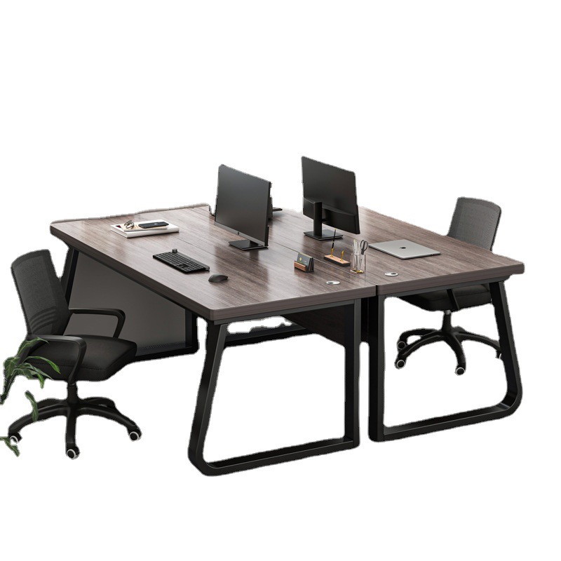 Personal de escritorio de oficina y silla combinación de cuatro o seis personas de escritorio de la computadora de oficina muebles de la estación moderna minimalista titular de la tarjeta de pantalla