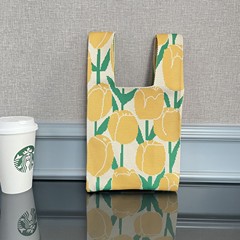 Backpack vest bag, unisex, Korean style, versatile, suitable for going out and parades, knitted, hand-held bag, tote bag, fresh flowers, shoulder bag, trendy