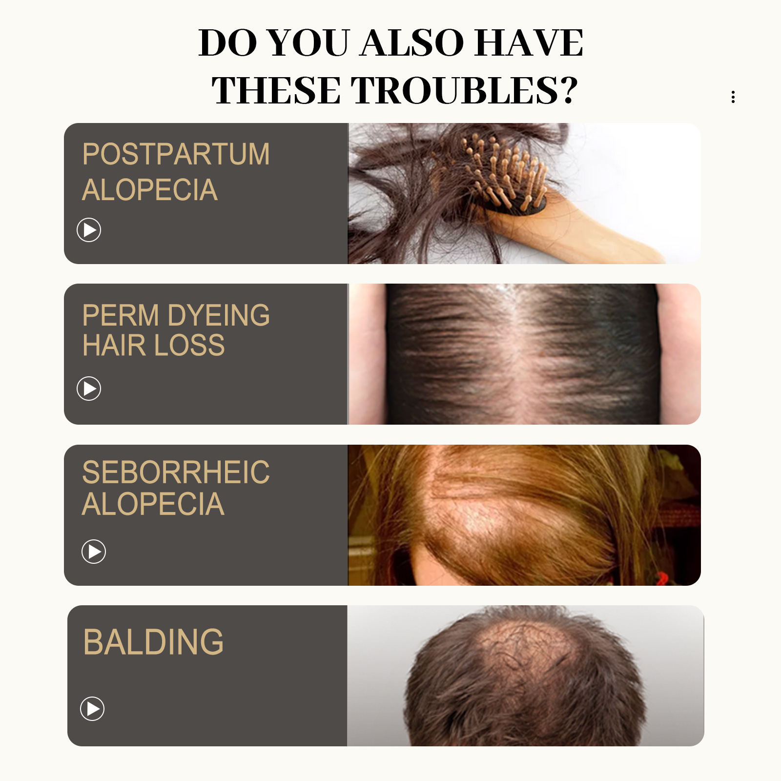 prevenzione Soluzione per la caduta dei capelli, nutrizione per la crescita, massaggio alle radici, riparazione dei danni ai follicoli del cuoio capelluto, forte e resistente_voghion.com