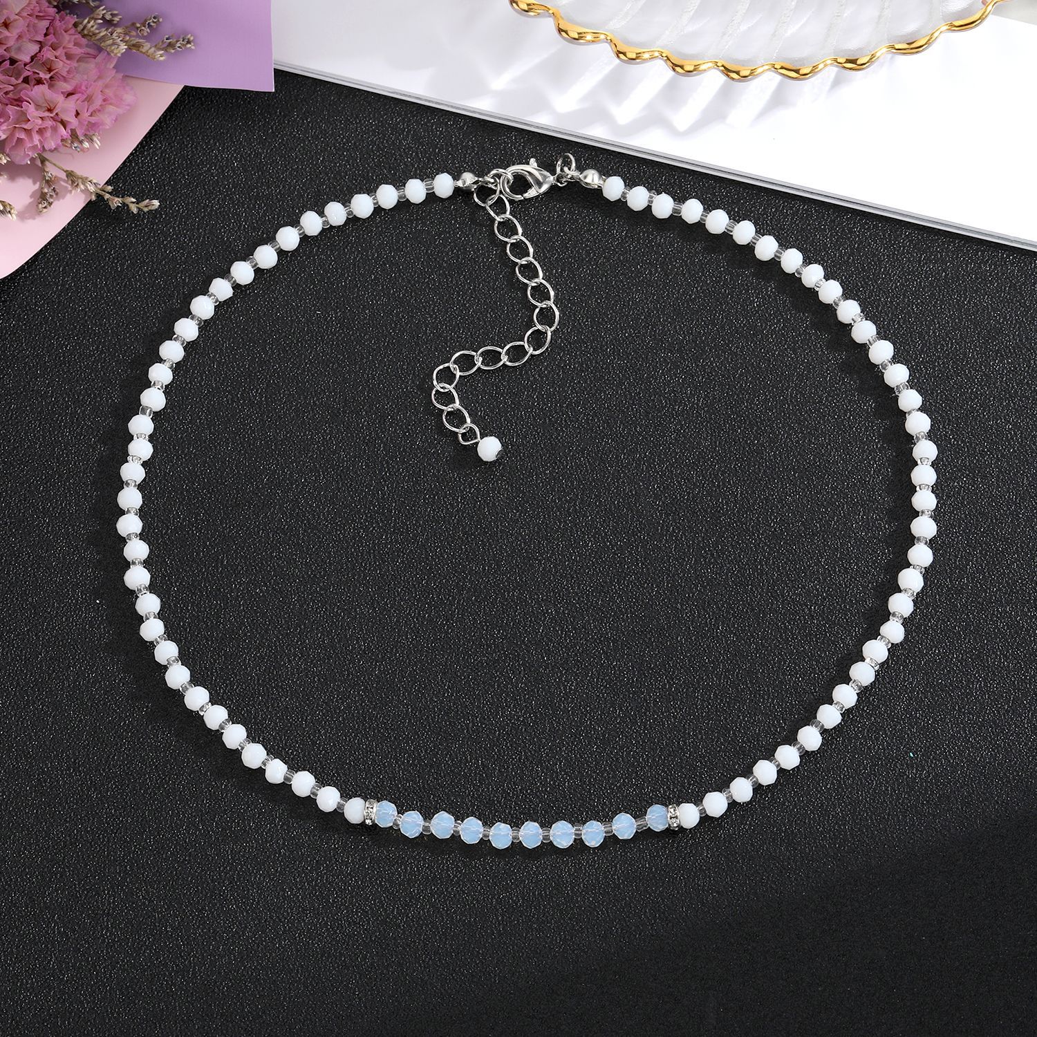 11g Weight Necklace Classification Natural Stone Chain Material 1 Piece Quantity Daily Occasion natural stone Material Geometric Pattern Women'S Gender Beaded Design Retro Style Retro Geometric Natural Stone Beaded Necklace 1 Piece 10