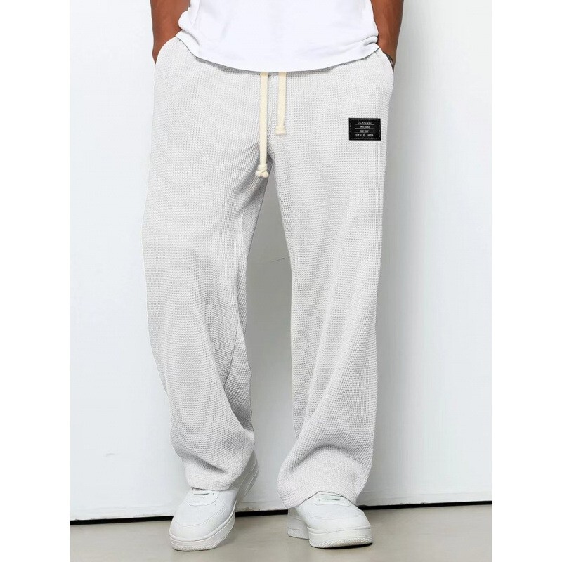 Men's Summer Casual Sports Pants, Straight-Leg, Wide-Leg, Thin, Cool, Loose-Fitting, Breathable, Quick-Dry, Skin-Friendly, Waffle Weave Men's Summer Casual Sports Pants, Straight-Leg, Wide-Leg, Thin, Cool, Loose-Fitting, Breathable, Quick-Dry, Skin-Friendly, Waffle Weave