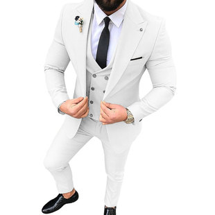 Amazon AliExpress Independent Station Suit Men's Three-Piece Groom Best Man Wedding Banquet Large Size Cross-Border Suit Men