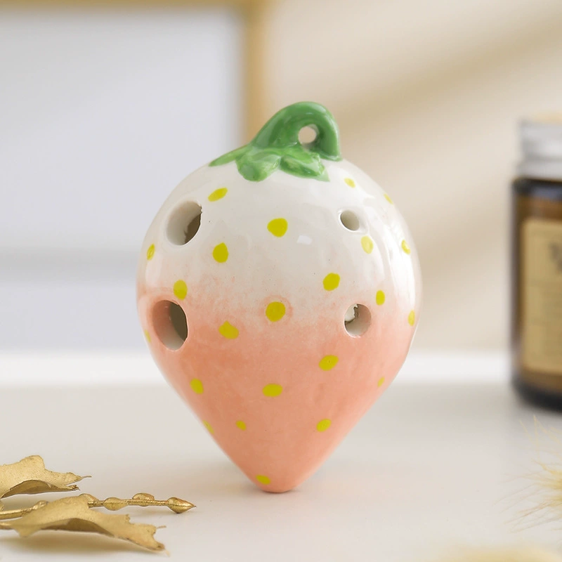 Детская укулета Pyari 6‑отворковая клубника керамика, обучающий набор с примечаниями и шнуром