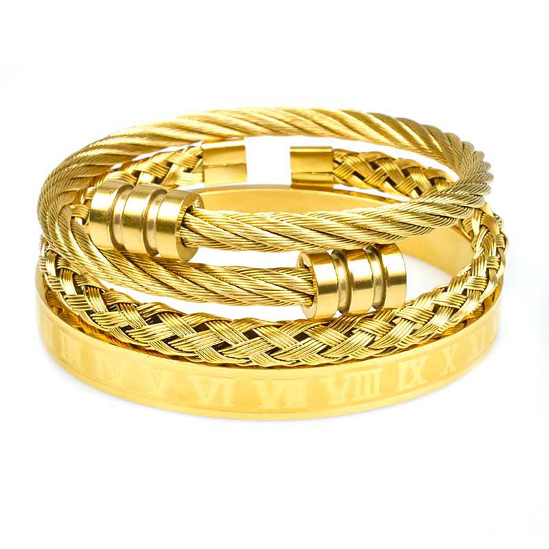 Trend woven bracelet stainless steel with pigtail